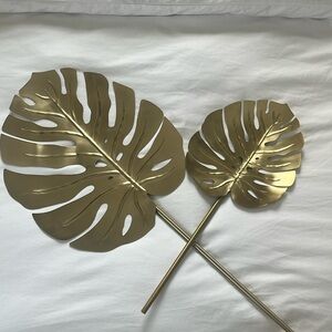 Gold monstera leaf, set of 2